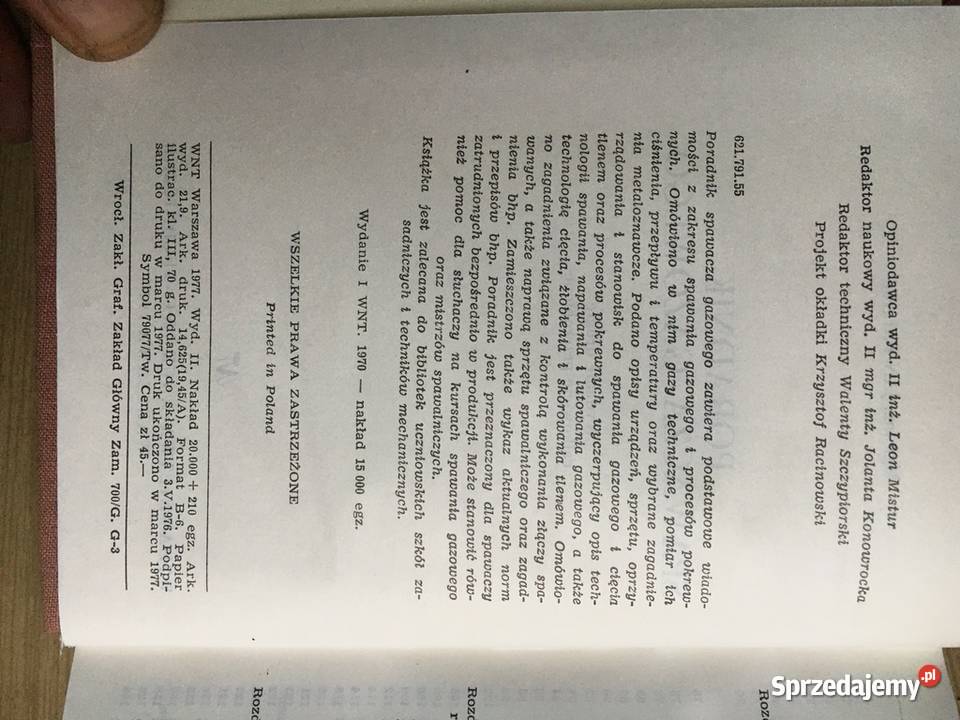 Poradnik spawacza gazowego Jan Palasz 1977 Stan wielkopolskie Gniezno