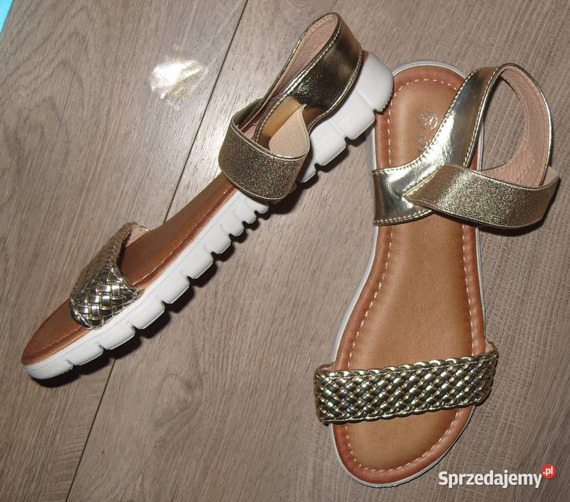 SDS NOWE sandałki złoty pleciony pasek r 3723 Rawicz