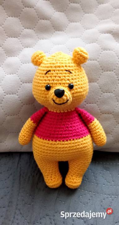 Kubuś Puchatek wykonany na szydełku łódzkie Łask sprzedam