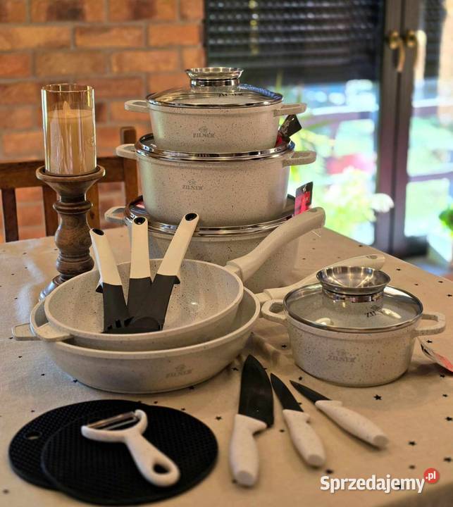 Garnki marmurkowe z rondelkiem Garnki i szybkowary Leszno sprzedam