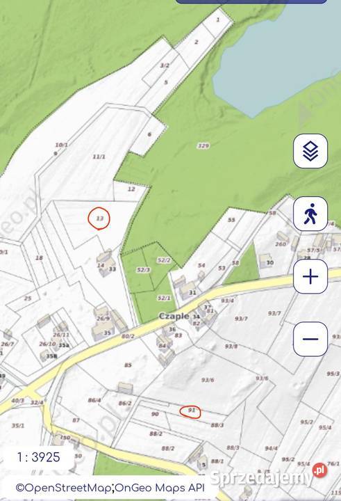 Czaple gm Trzebiel działka rolna 5200m2 1200m2 rolna