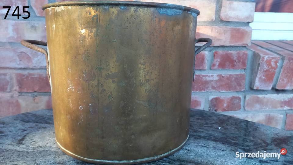 Garnek metalowy stary z żelaznymi uchwytami zachodniopomorskie Gawroniec sprzedam