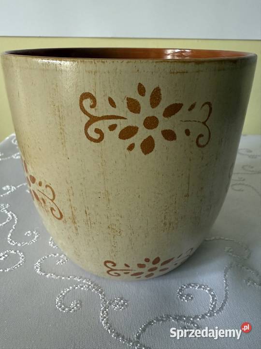 Doniczka Donica Ceramiczna ze Wzorem Osłonka na Czerwionka-Leszczyny