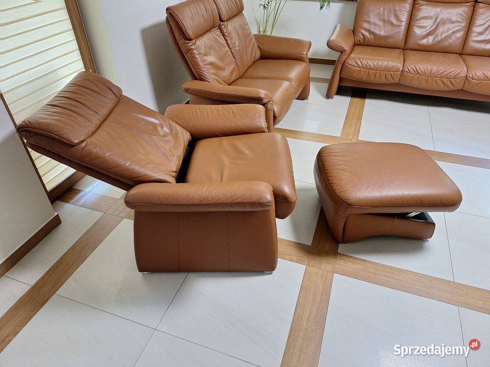 Sofy skórzane skóra naturalna RELAX kolor Koniak Tarnów