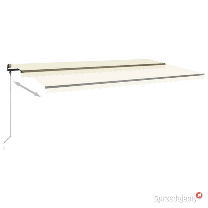 Ręcznie zwijana markiza z LED 600 x 300 kremowa mazowieckie Warszawa