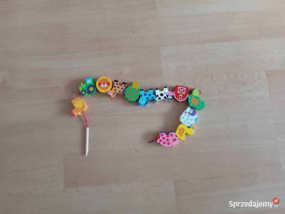 Drewniane klocki koraliki do nawlekania farma Szczecin