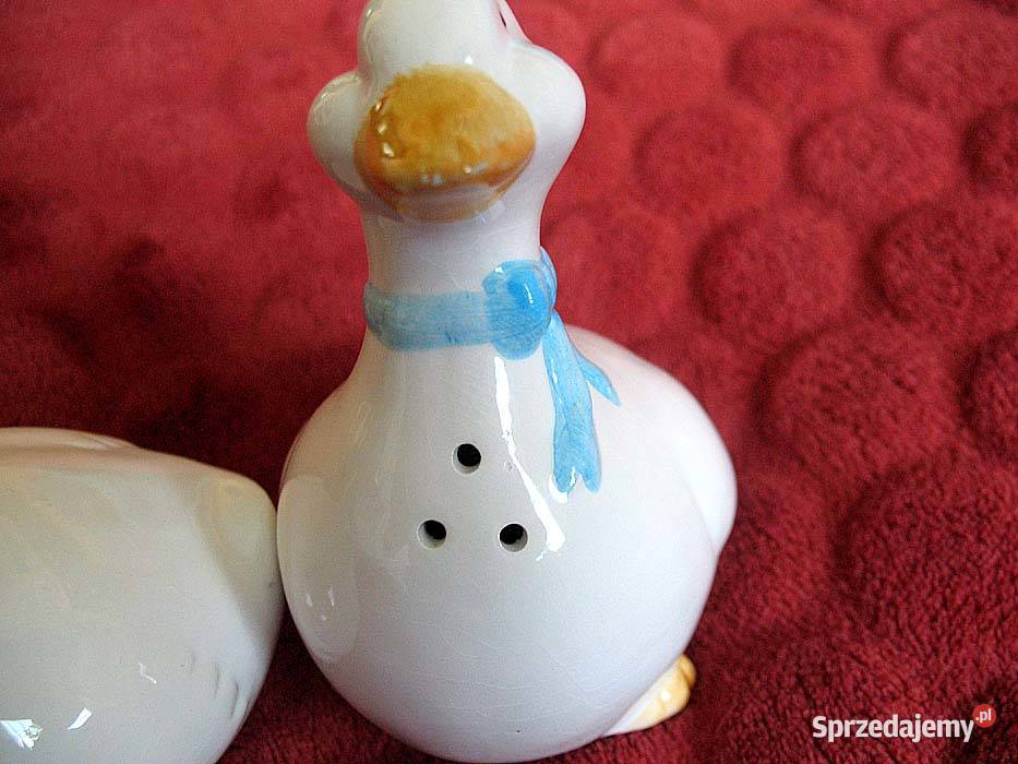 Gęsi Porcelana solniczka i pieprzniczka 10 x 9 x biały mazowieckie Siedlce