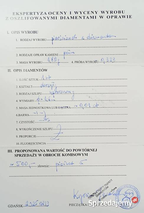 Złoty Pierścionek z Diamentem pr 333 189g R12 Pierścionki warmińsko-mazurskie Elbląg