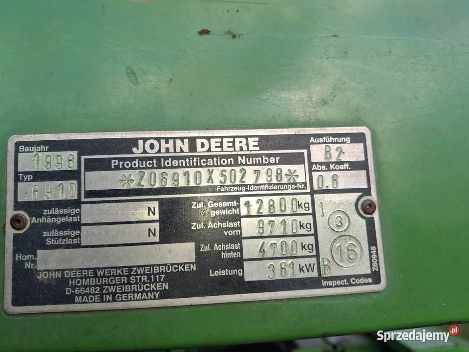 Sieczkarnia do kukurydzy jochn deere 6910 4x4 kujawsko-pomorskie Toruń