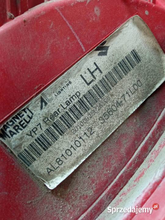 LAMPA TYŁ LEWA EUROPA MK7 3560471L00 Suzuki Rok produkcji 2011