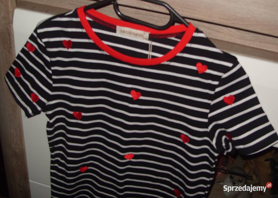 Bawełniany Tshirt paseczki i serduszka r SM Inny materiał Rawicz