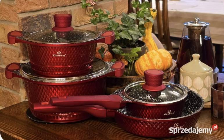 309 Garnki lakierowane czerwone Modern Zabrze
