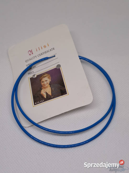 Kolczyki koła niebieskie metalowe