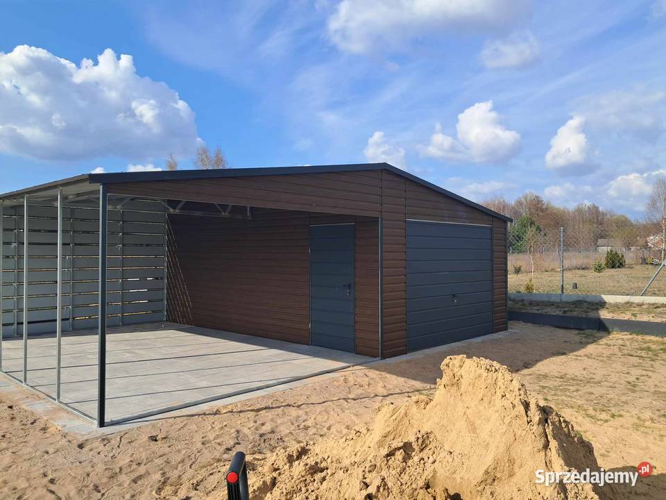 Garaż blaszany 7x5 WZMOCNIONY PROFILAMI