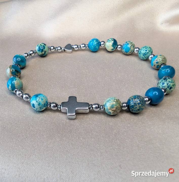 Bransoletka różaniec kamienie jaspis cesarski śląskie sprzedam