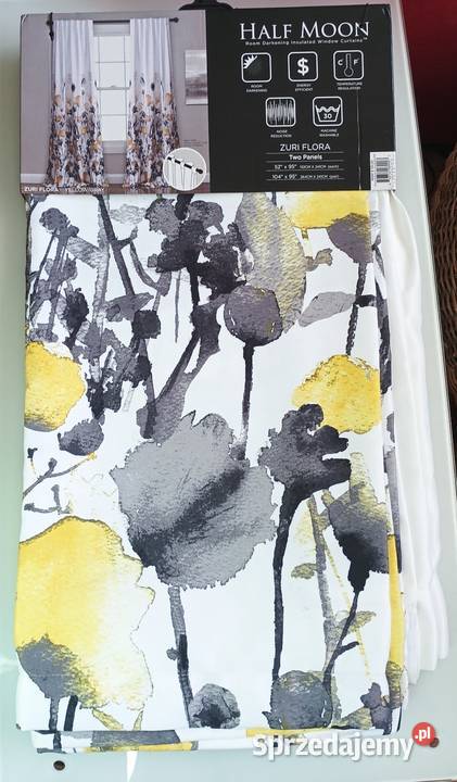 Nowoczesne zasłony half moim Zuri Flora komplet wielkopolskie Trzcianka