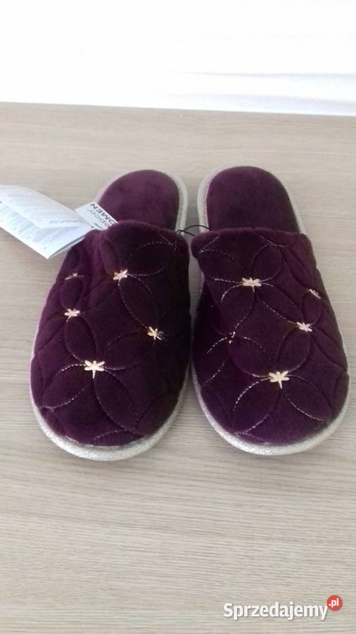 Pantofle damskie bordowe nowe do sprzedania Kraków