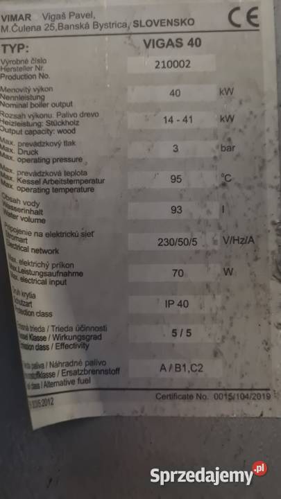 Kocioł Vigas 40 kW Kotły i Piece CO wielkopolskie