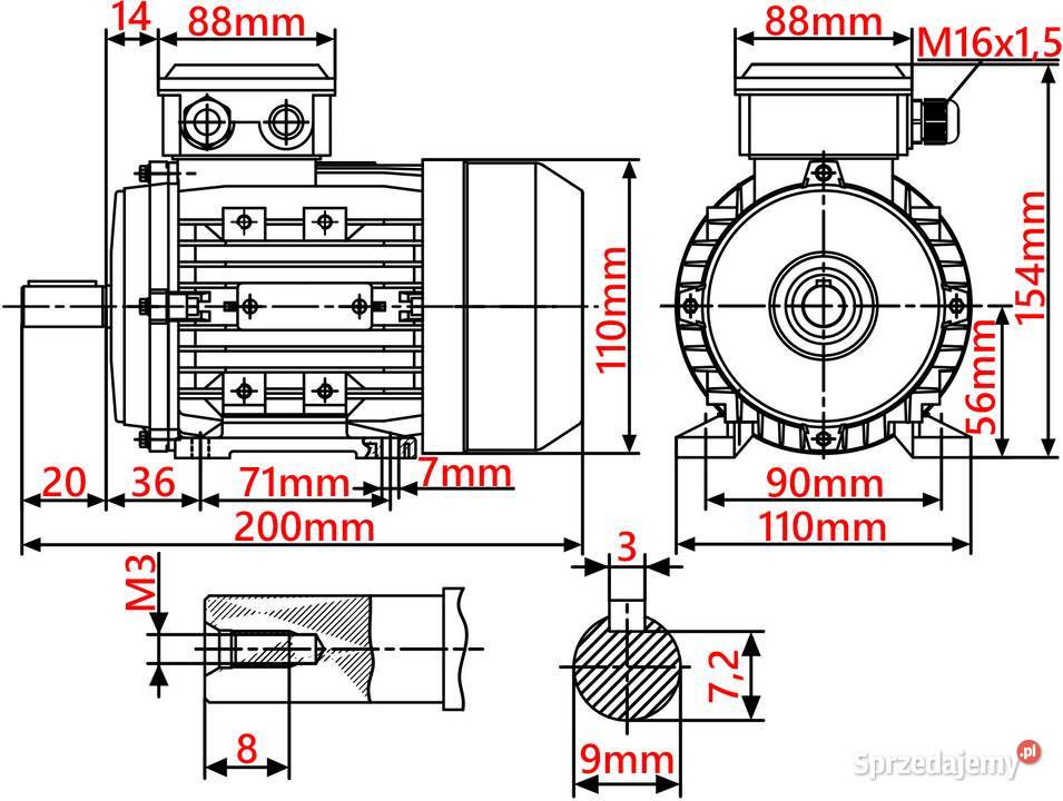 SILNIK Elektryczny 018kW 230400V 2780 OBR Hydraulika Solec Kujawski
