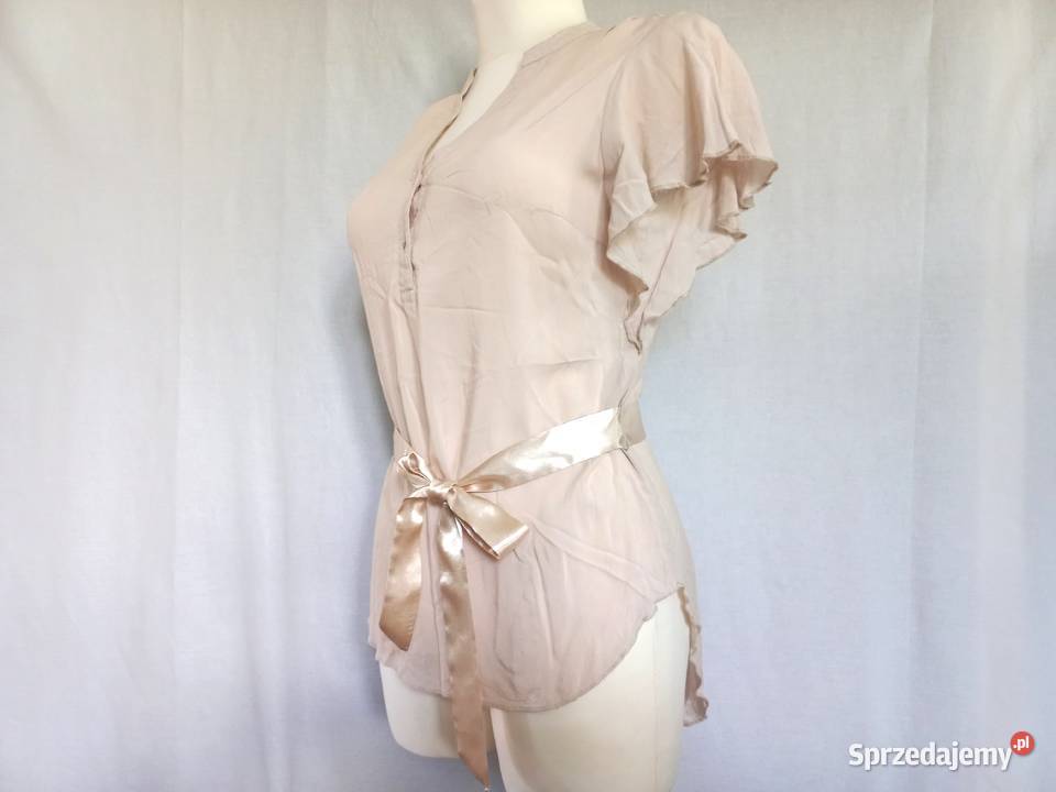Bluzka beżowa Letnia PASEK r 38 wiskoza NOWA Białystok