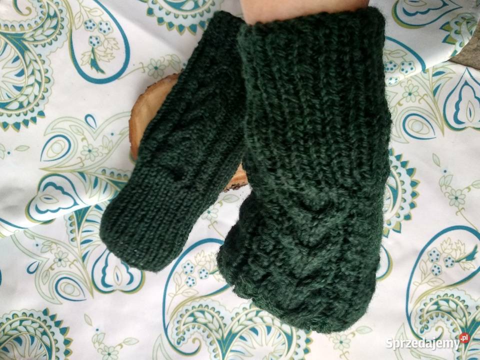 Rękawiczki mitenki zieleń butelkowa Warszawa sprzedam