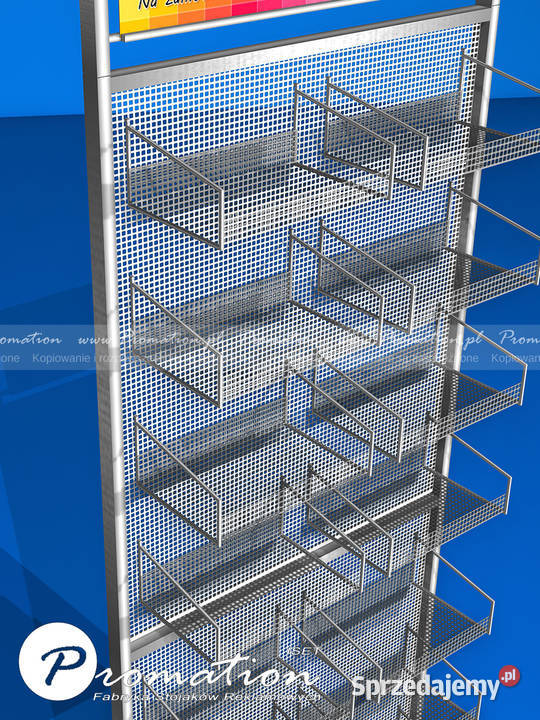 Stojak ekspozycyjny z półeczkami ekspozytor Poznań