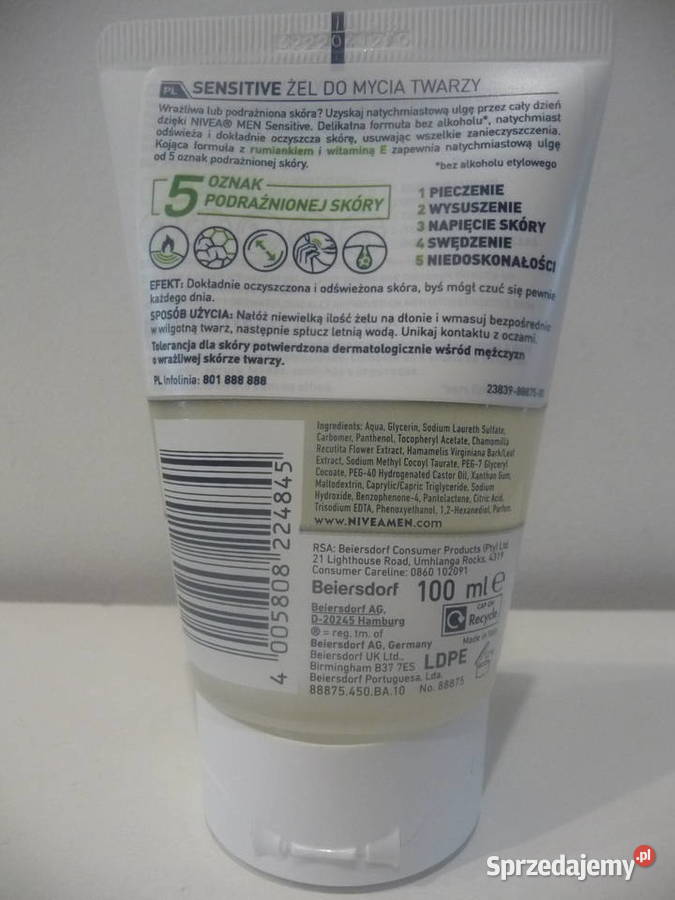 Nivea Men Sensitive żel do mycia twarzy 100 ml wielkopolskie Poznań