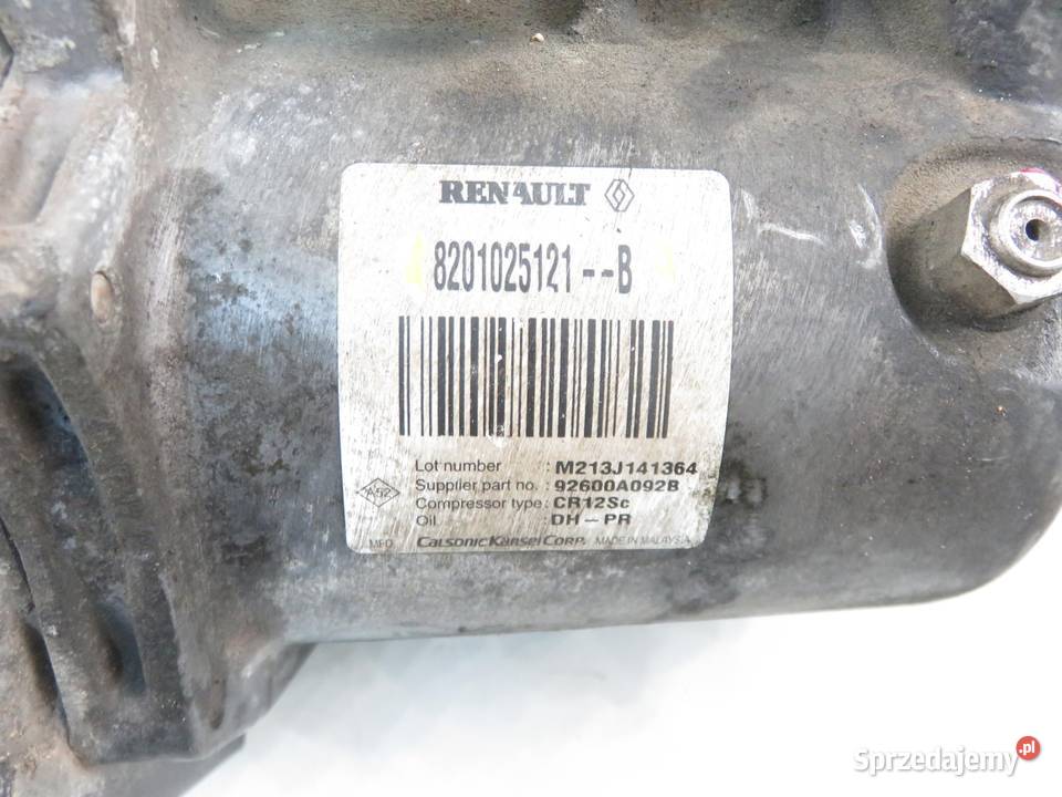 KOMPRESOR KLIMATYZACJI DACIA DUSTER 16 16V osobowe Kompresory klimatyzacji