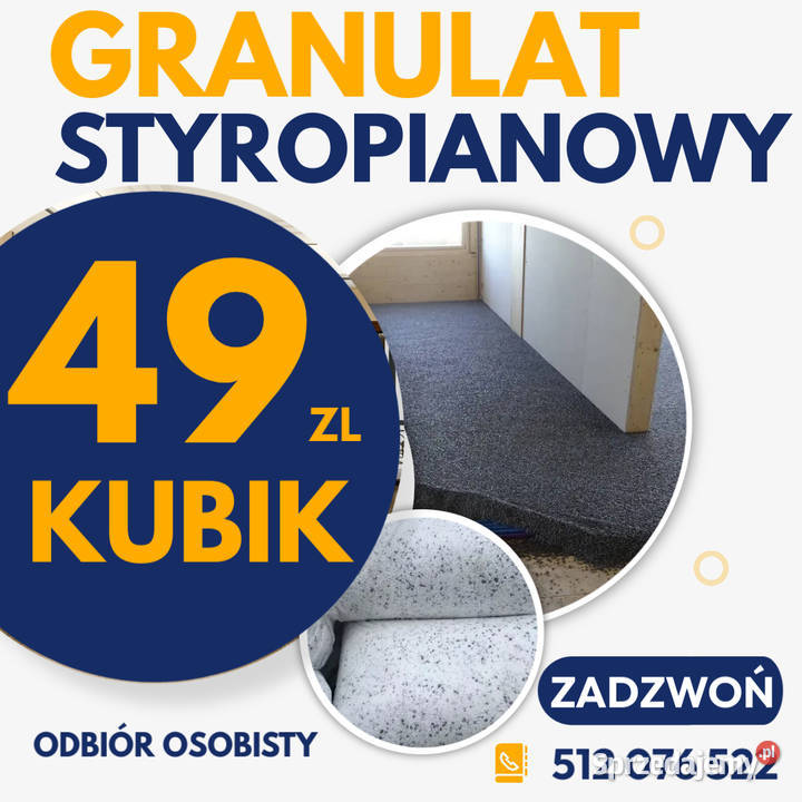 Granulat styropianowy 49 kubik małopolskie Łąkta Górna