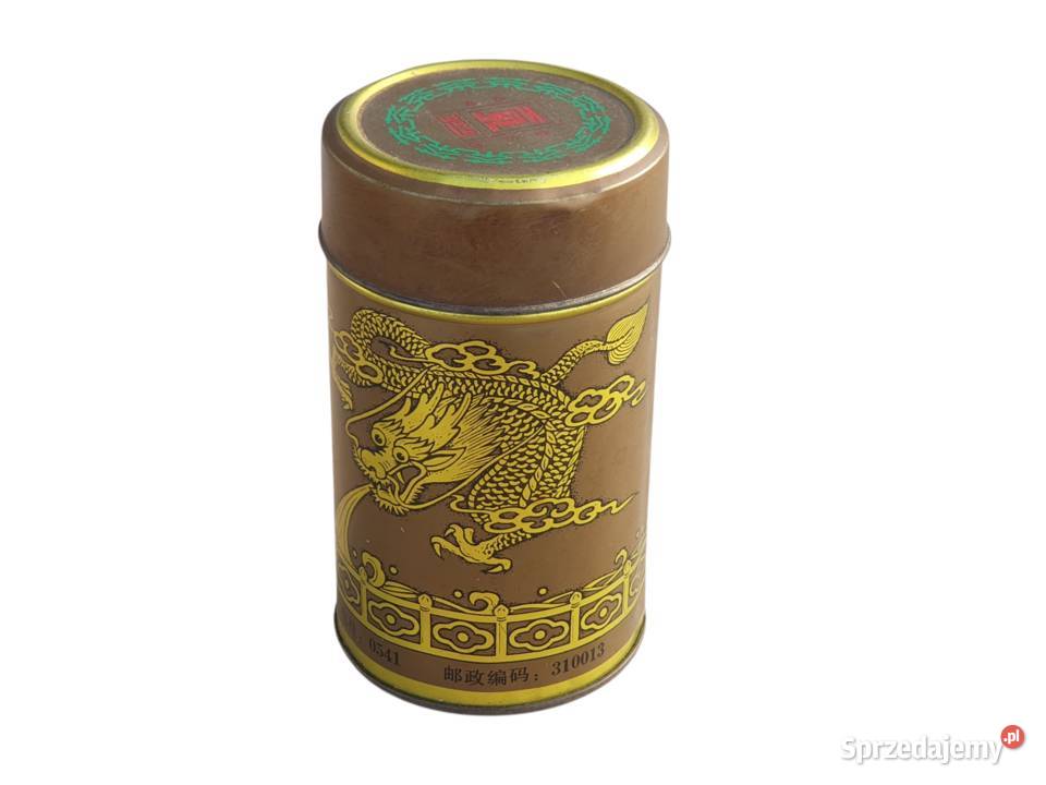 Stara chińska metalowa puszka herbacie z lat 90 Pozostałe Cieszyn