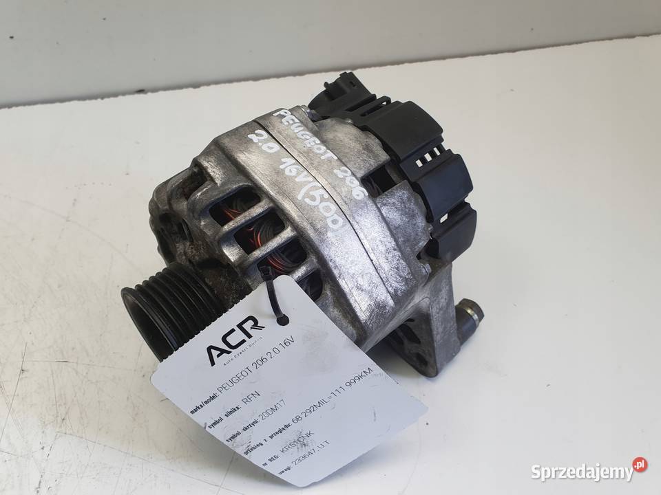 ALTERNATOR Peugeot 206 20 16V valeo Alternator Rudka