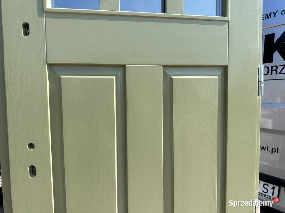 Drzwi zewnętrzne drewniane ANGIELSKIE 6013 CAŁA 208cm