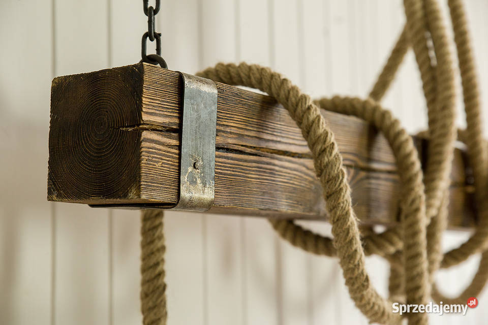 drewniana lampa wisząca z belki MEBLOWOSK Maków Podhalański