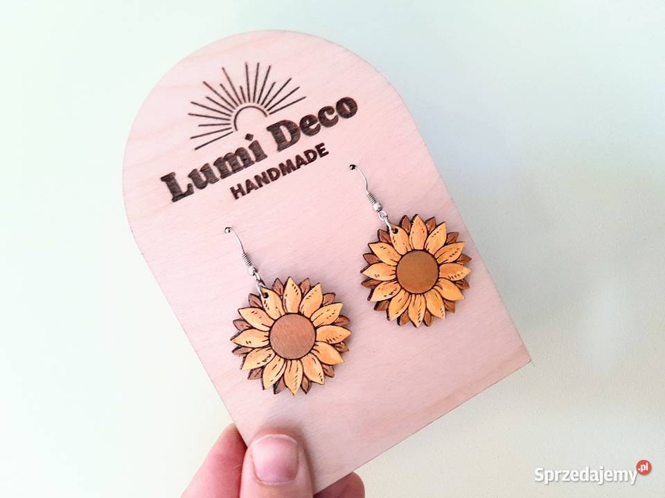 Kolczyki drewniane słoneczniki Kolczyki Oświęcim