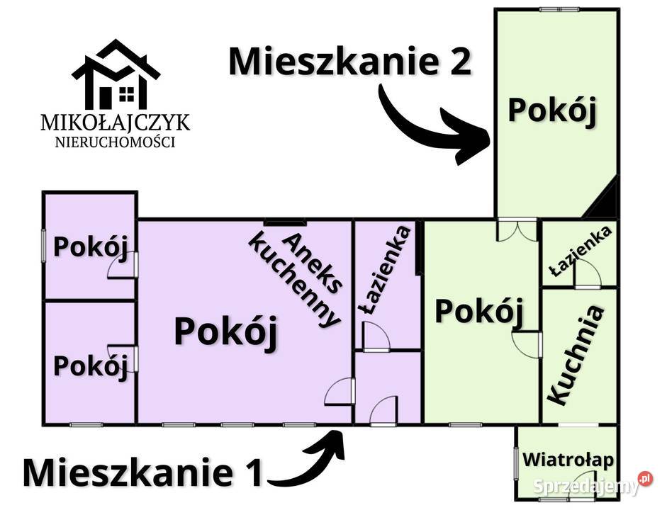 Bezczynszowe dwa mieszkania w Krawczykach 127 m2 warmińsko-mazurskie Bartoszyce sprzedam