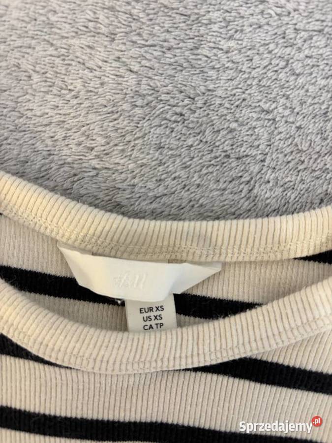 Crop top koszulka bluzka bez ramiączek w paski Jasło