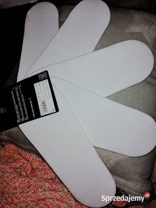 5PACK 5par Białe Krótkie niskie Skarpety Moda i Styl
