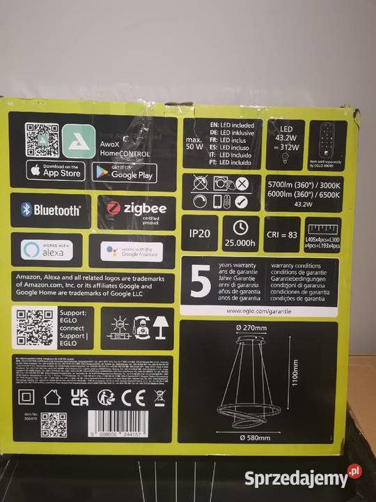 Lampa wisząca EGLO LOBINEROZ czarna Warszawa