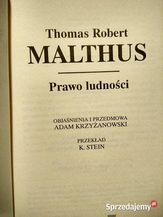 Malthus Prawo ludności Bródno książki prezenty Warszawa