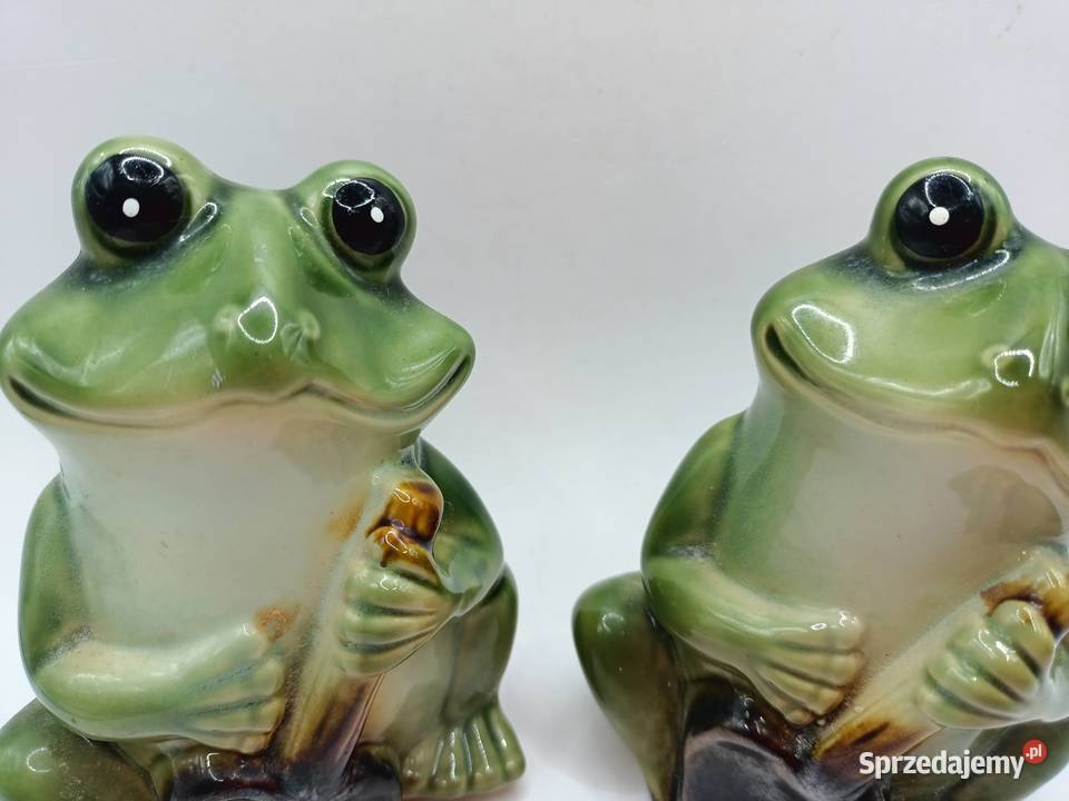 Ceramiczne figurki żab żabek 2 sztuki Zamość