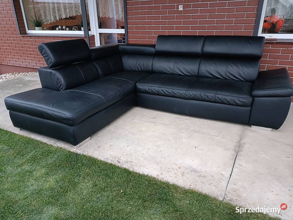 Sprzedam narożnik ze skóry Komplety wypoczynkowe Konin