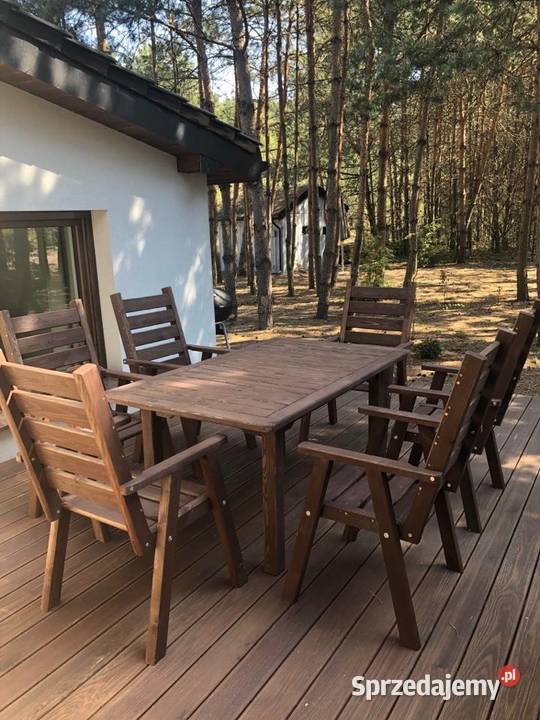 Zestaw meble ogrodowe drewniane tarasowe typ L drewno śląskie Kalety