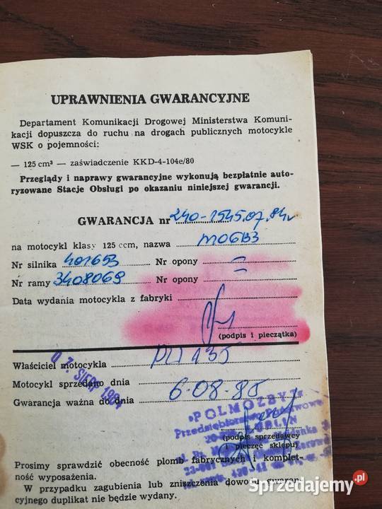 Wsk 125 Instrukcja obsługi Klimkówka