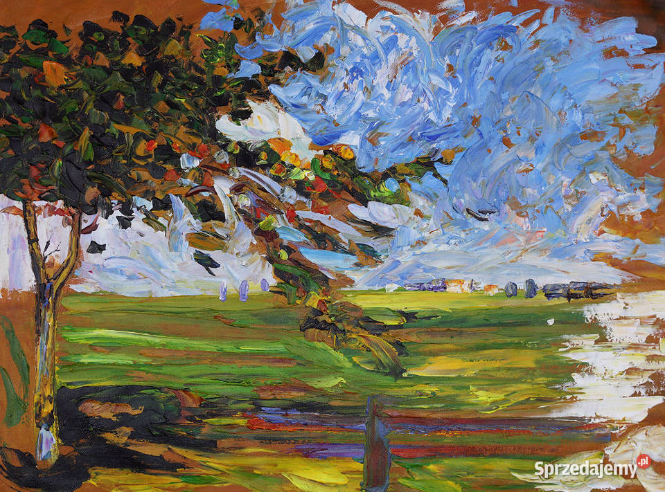 Obraz do pokoju dziennego Krajobraz z jabłonią Malarstwo Gdańsk