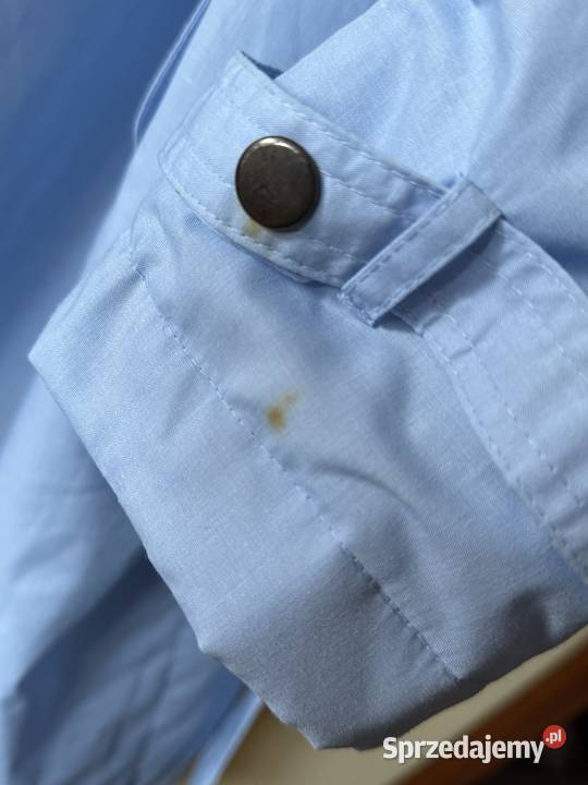 Dlugi plaszcz meski w blekitnym kolorze