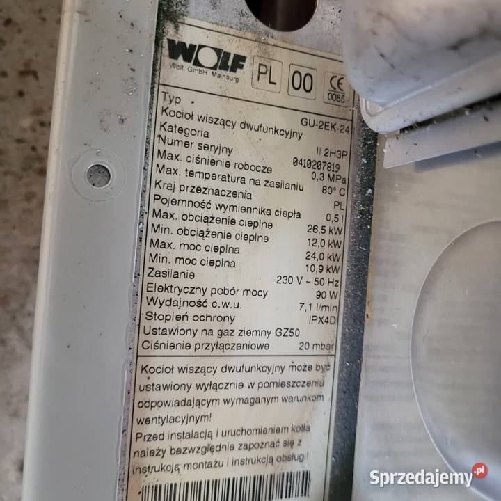 Piec gazowy Wolf GU 2EK24 dwufunkcyjny otwarta Kotły i Piece CO Piaseczno