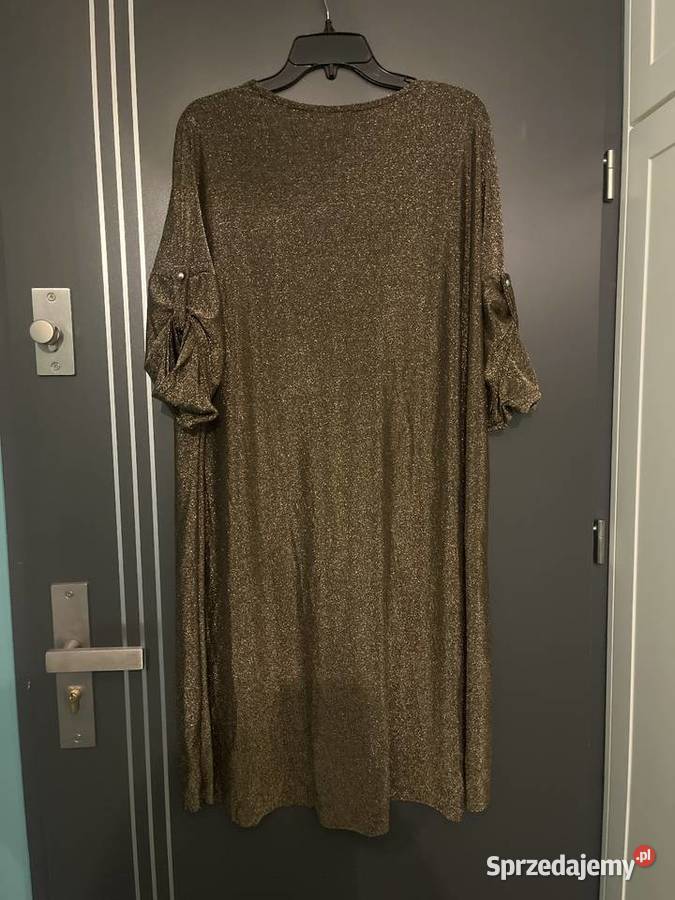 Mystyle sukienka koktajlowa mieniąca się hit żółty/złoty