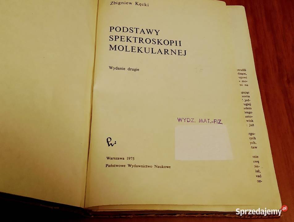 Podstawy spektroskopii molekularnej Zbigniew Gdańsk