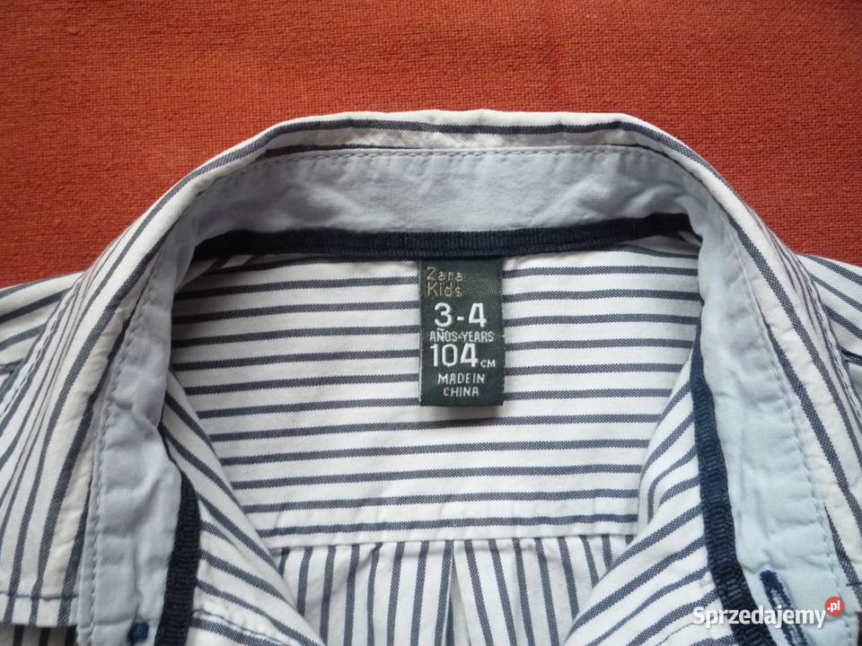 Zara r 104 Koszula Paseczki Granatowo Białe