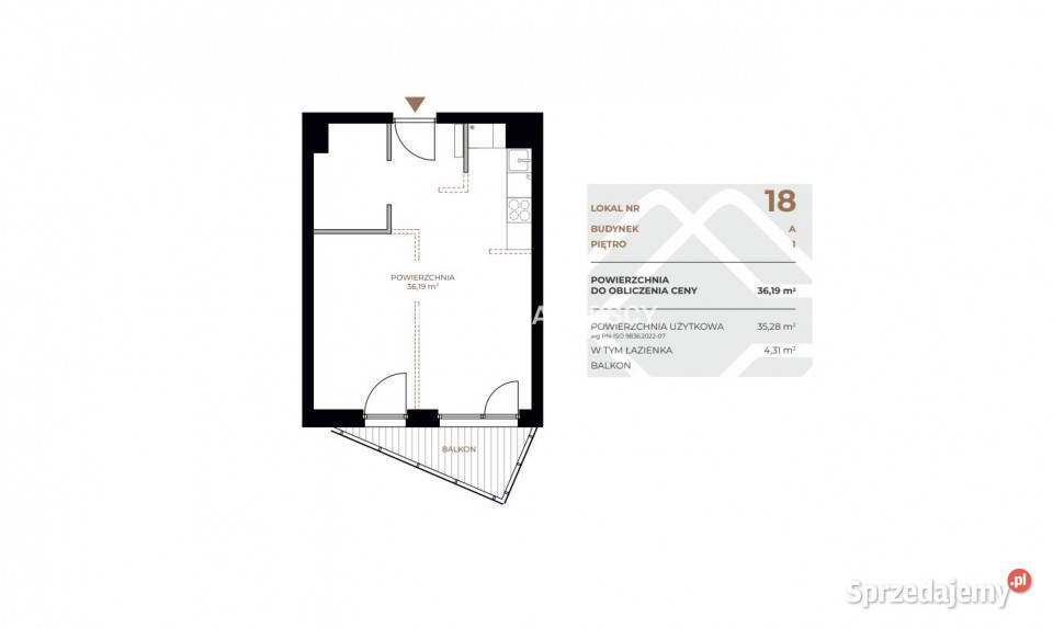 Sprzedam mieszkanie 3619m2 2 pokoje Kraków Piętro 1